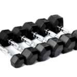 Rubber Hex-Dumbbell 5lb to 50lb set, 5LB increment