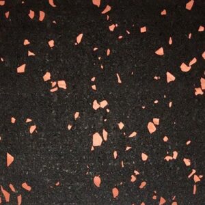 Rubber Gym Flooring - Black with Red Fleck Size:     4′ x 50′ x 8mm (200 sq/ft)
